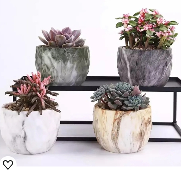 EUC 4 Small ceramic succulent planters various colors - Picture 7 of 7